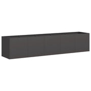 Fioriera | Cassetta per fiori | Vaso Nera 200x40x40 cm Acciaio Laminato a Freddo
