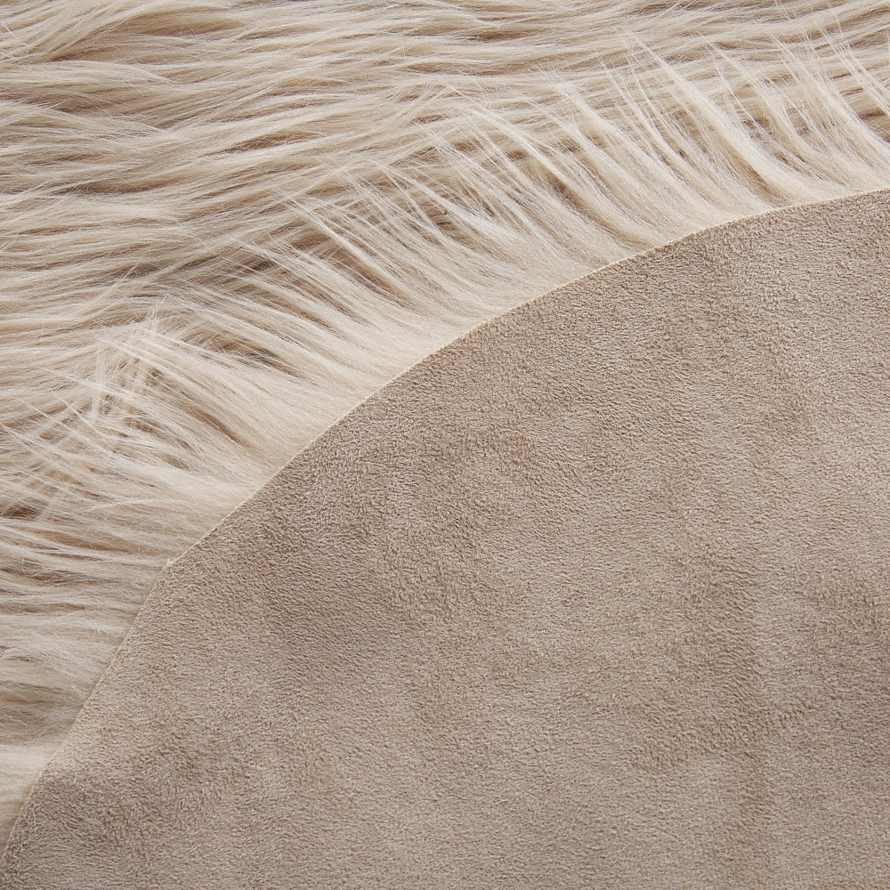 Tappeto in finta pelle di pecora beige 60 x 180 cm stile rustico classico per interni