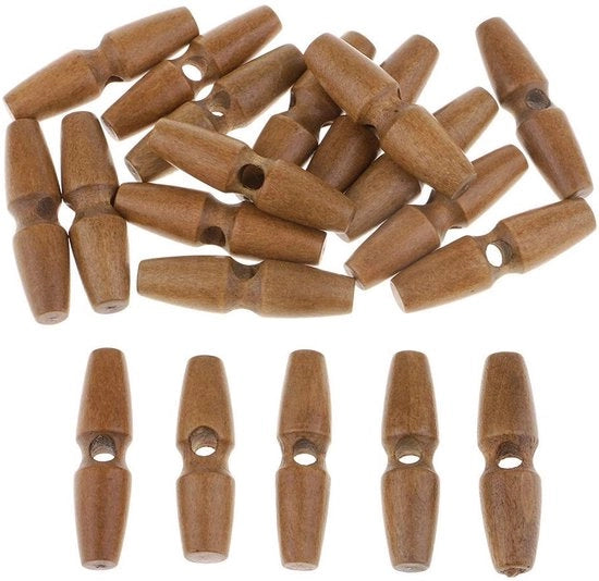 Chiodi a scorrimento 20 pezzi - Chiodi in legno - Ricamo - Abbellimenti per abbigliamento - Articoli per DIY - Dimensioni 50 mm / 13 mm