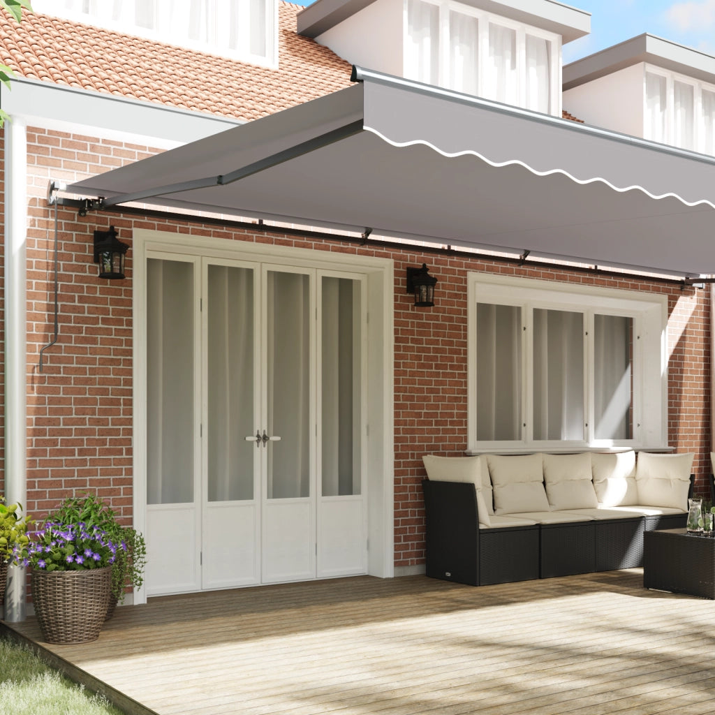 Tenda Retrattile Manuale Grigia Chiara 600x350 cm