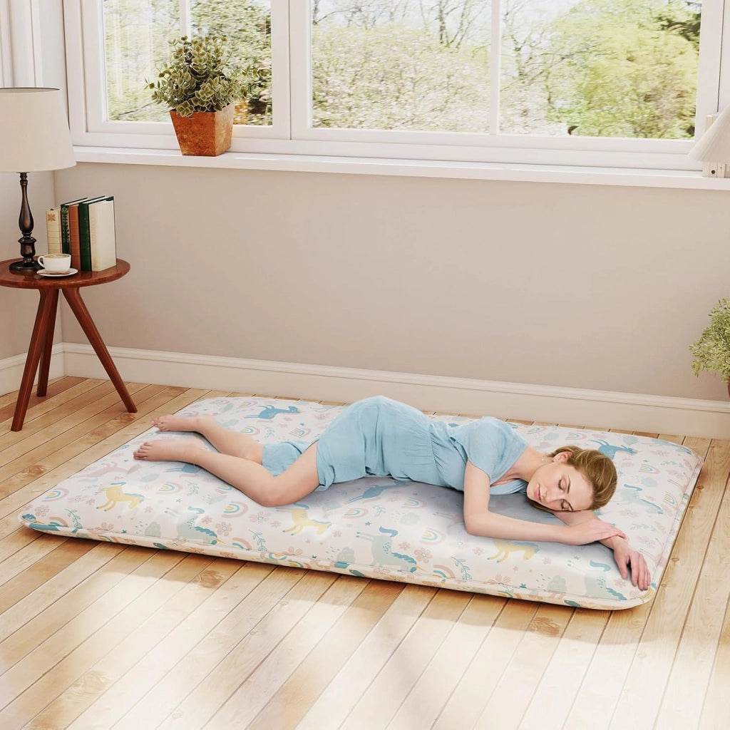 Materasso da pavimento 140x200 cm, materasso futon giapponese, tatami pieghevole e portatile, materasso pieghevole con borsa da trasporto e rivestimento rimovibile, materasso per dormire e