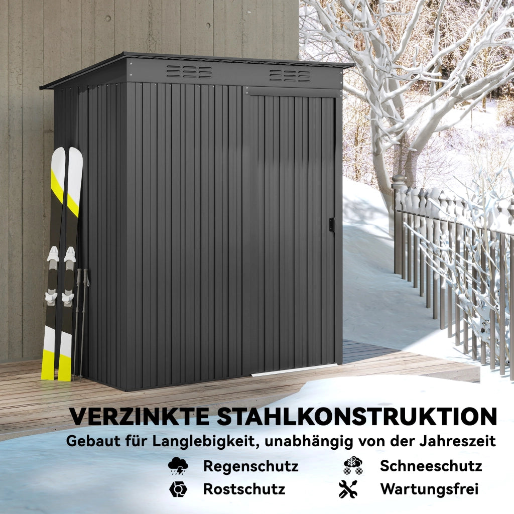 Capannone Attrezzi Giardino ¨C Zephmum ¨C Grigio Acciaio 137x100x195 cm