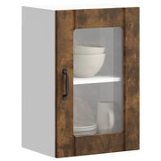 vidaXL Pensile da Cucina con Porta in Vetro Lucca Rovere Fumo