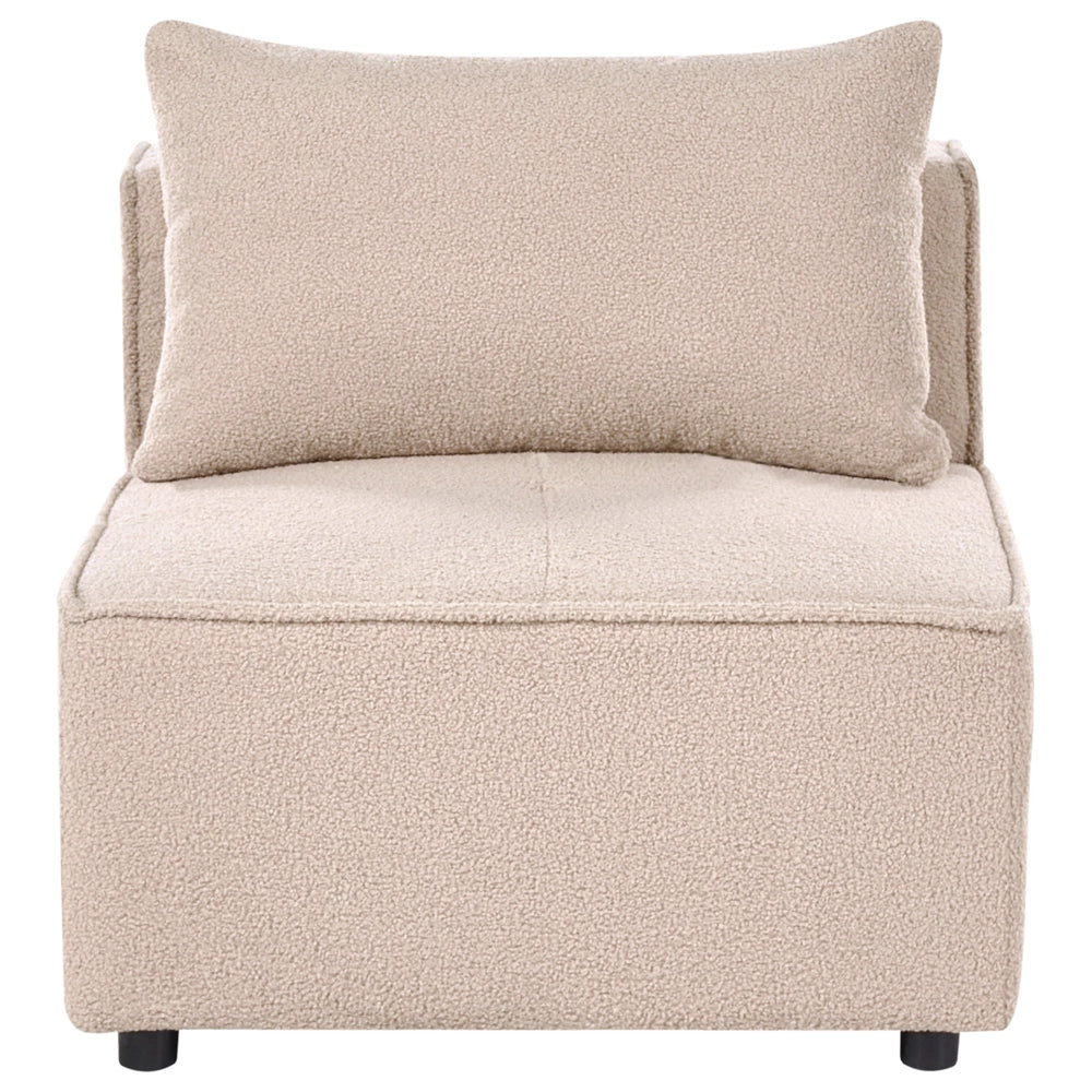 Modulo sedia bianco sporco bouclé 1 posto stile moderno