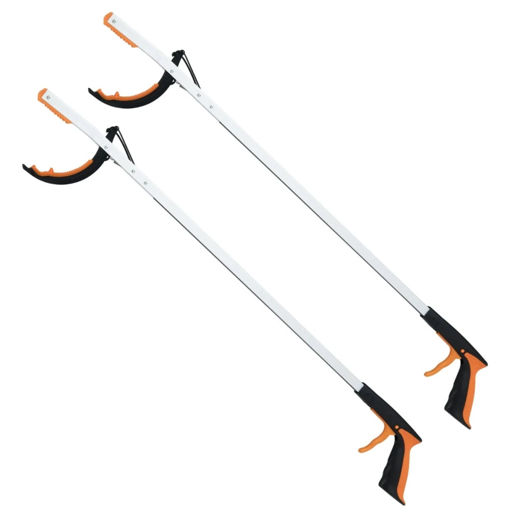 Set di 2 Utensili di presa 88 x 11,5 cm ideale per giardino e supporto ergonomico con ganascia antiscivolo in alluminio nero arancione 20_0017010