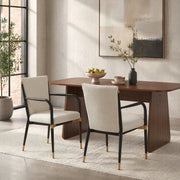 SEDIA da pranzo imbottita Set da 2 pezzi con braccioli 94x57x28 cm beige