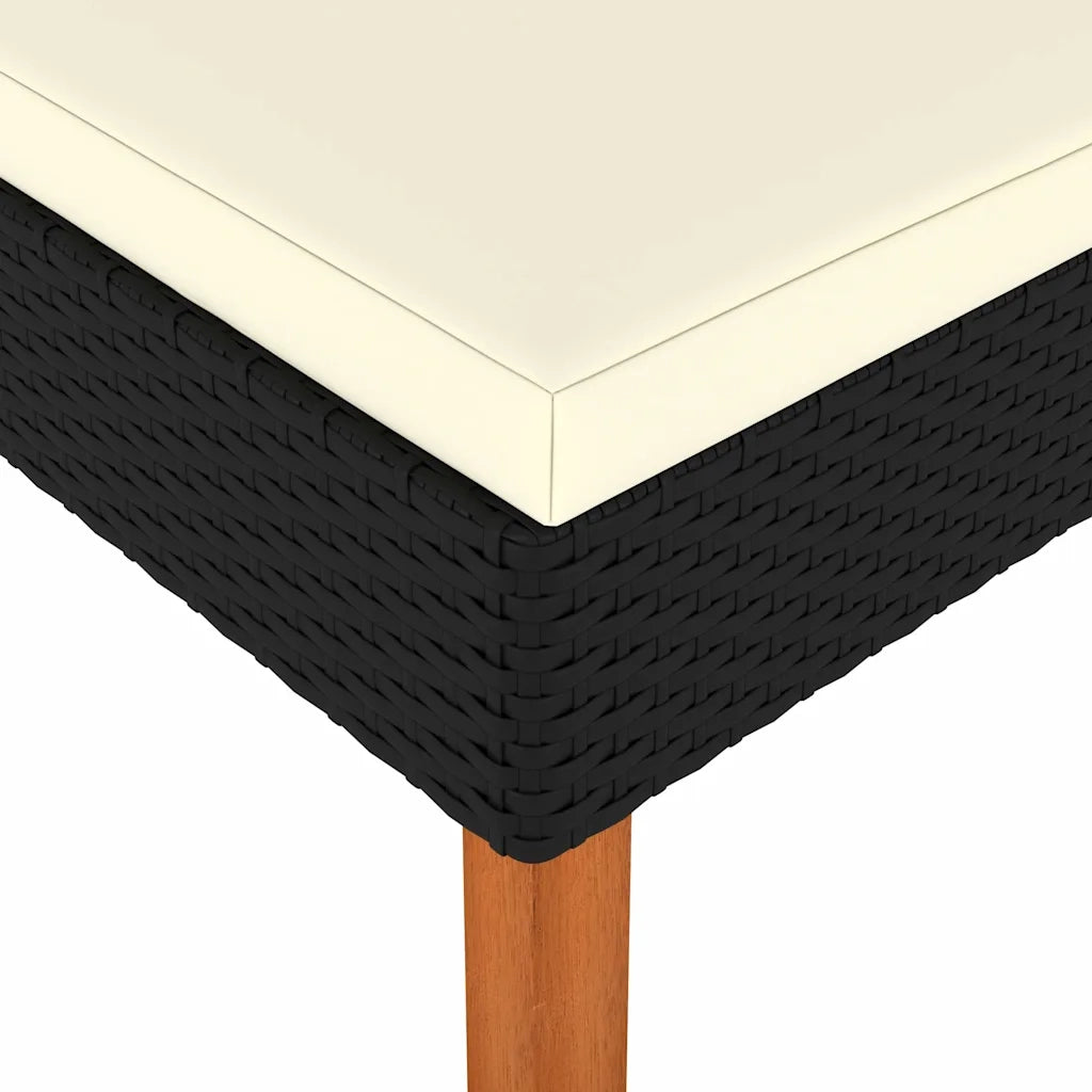 Sedia da giardino-Poggiapiedi in Polyrattan e Legno Massello di Eucalipto 505004