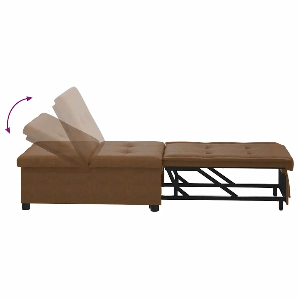 vidaXL Divano Letto Marrone 67 x 194 x 38 cm