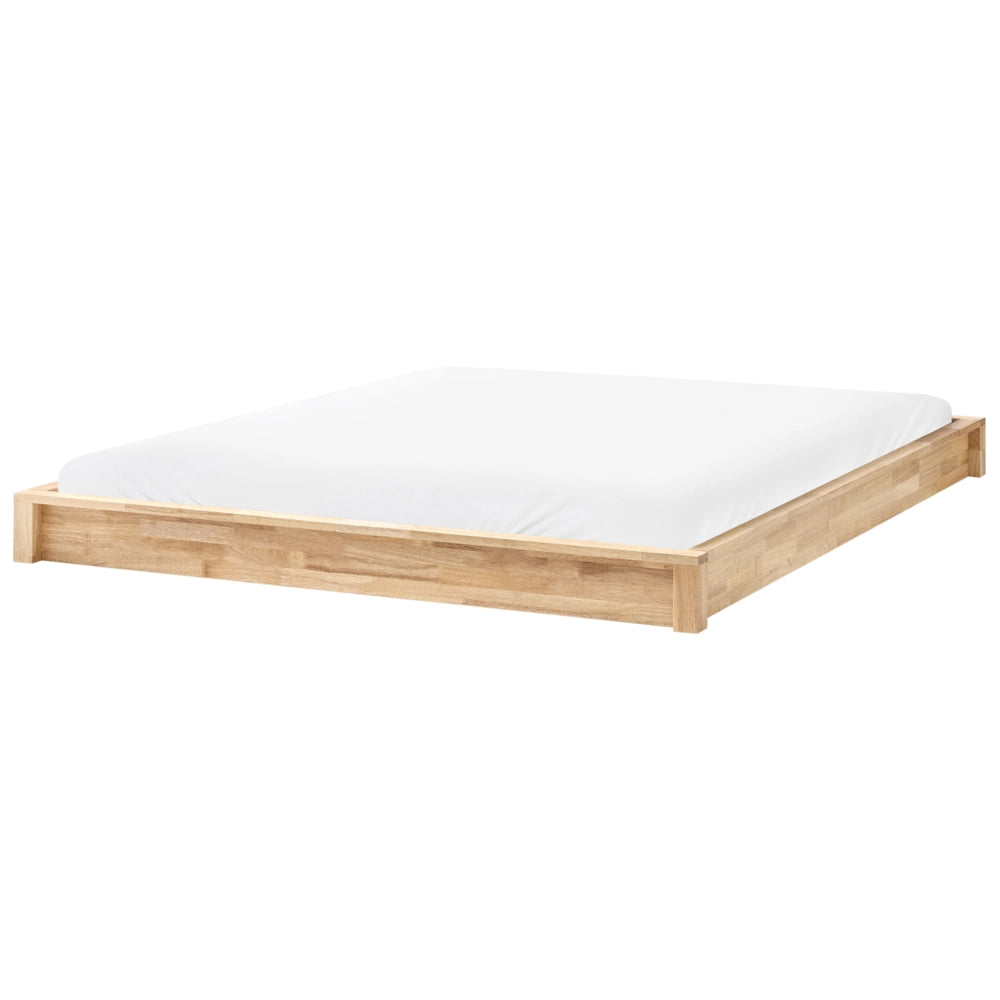 Letto con rete in legno marrone chiaro 160 x 200 cm senza testiera, design minimalista