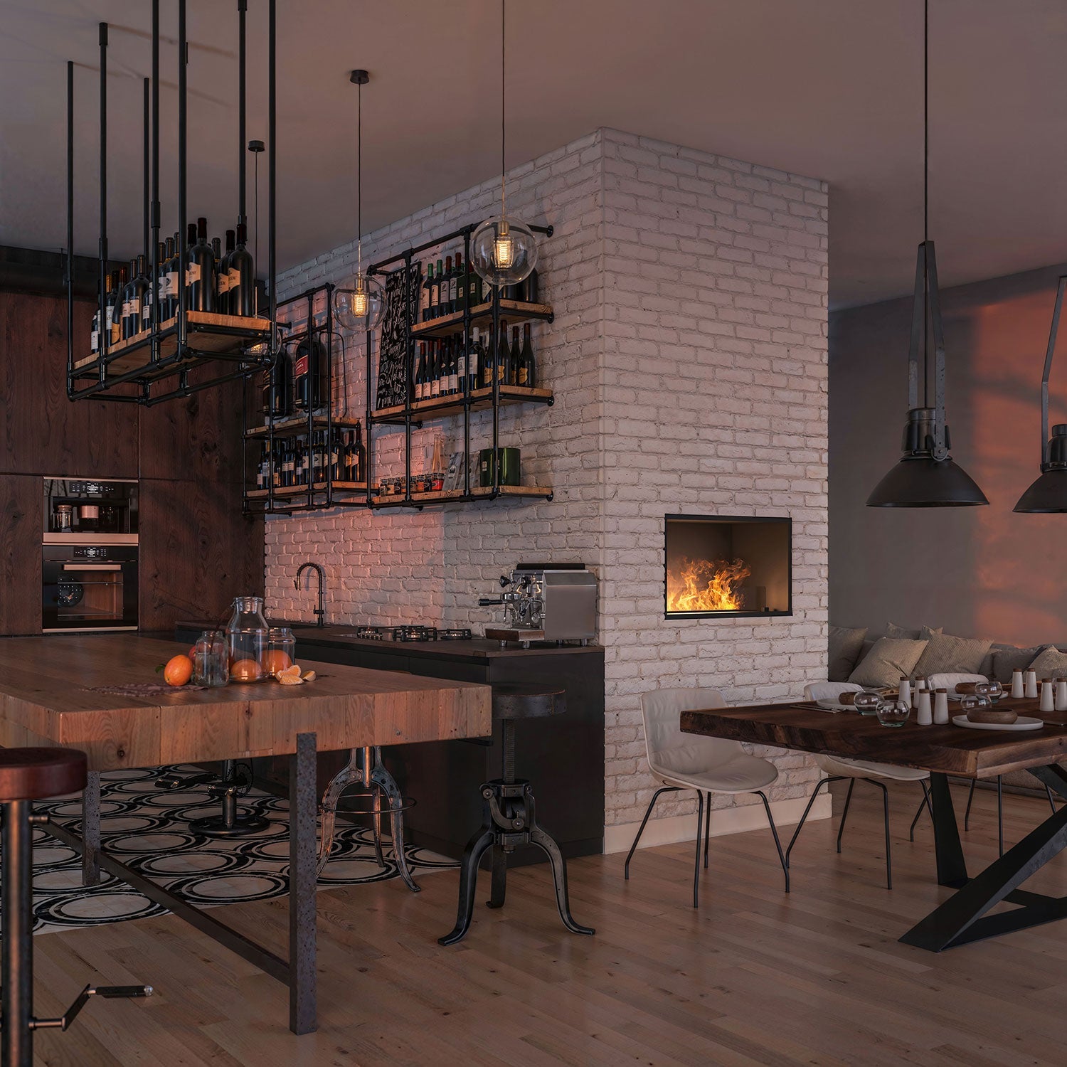 Camino a Vapore Elettrico da Incasso 800x45(64,8)x40 cm Invapo con LED RGB Nero