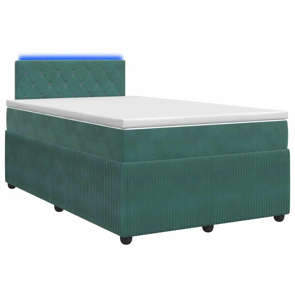 Letto box spring con materasso Verde Scuro 120 x 200 cm Velluto 3453116