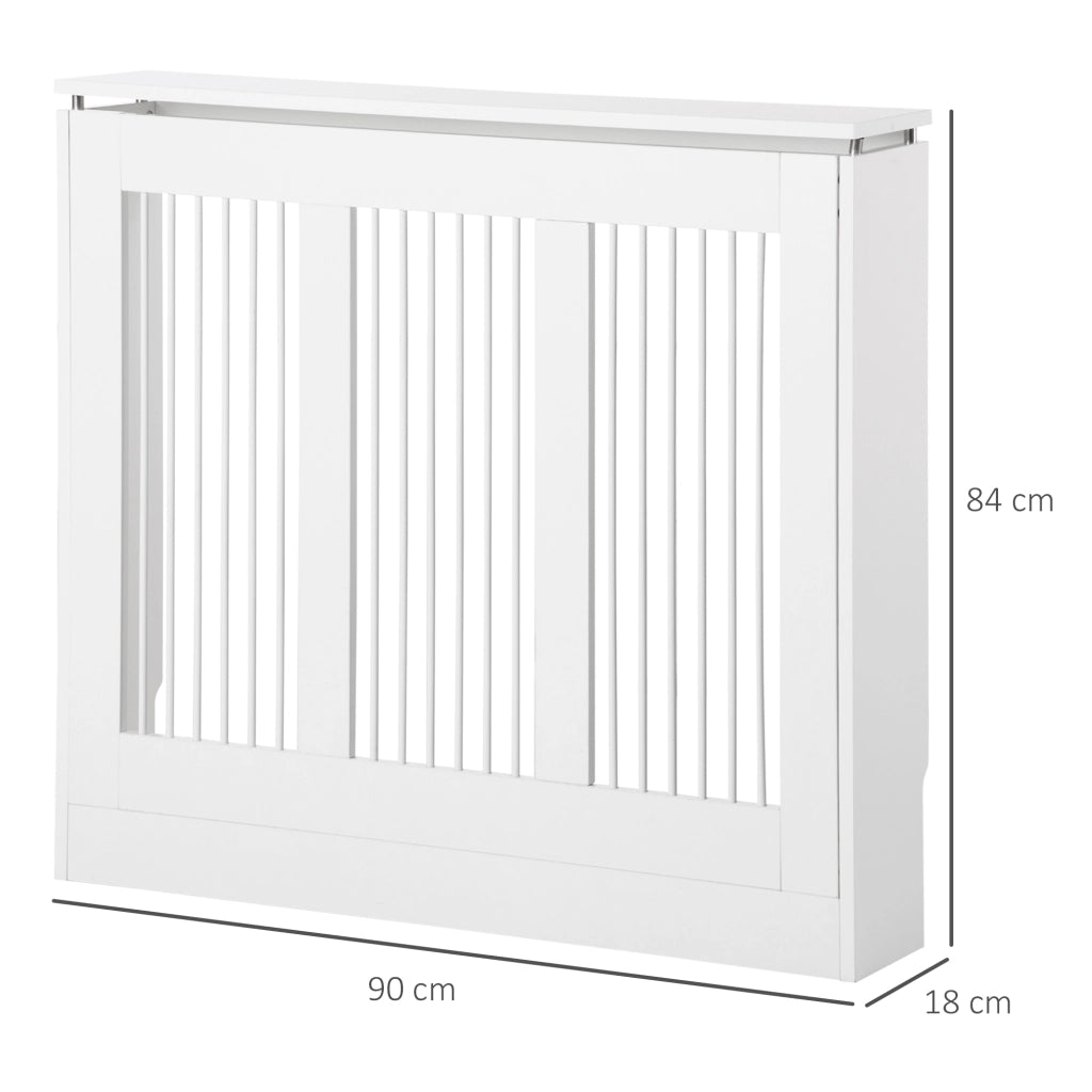 Copritermosifone a Doghe Moderno con Antiribaltamento ¨C zephmum ¨C MDF Acciaio 90x18x84cm Bianco