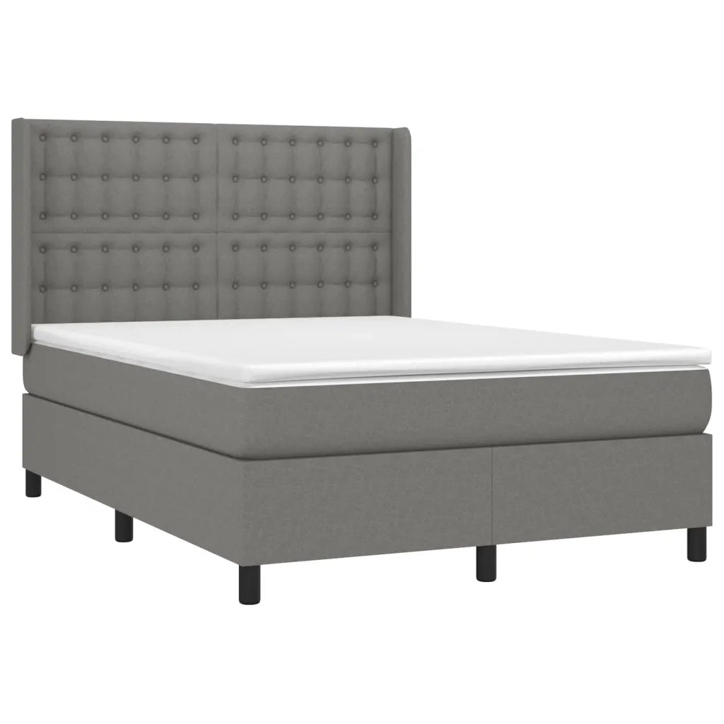 Giroletto a Molle con Materasso Grigio Scuro 140x190 cm Tessutocod mxl 74626