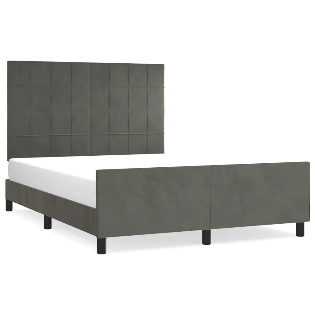 Giroletto senza Materasso-Struttura Letto Grigio Scuro 140x190 cm Velluto 684244