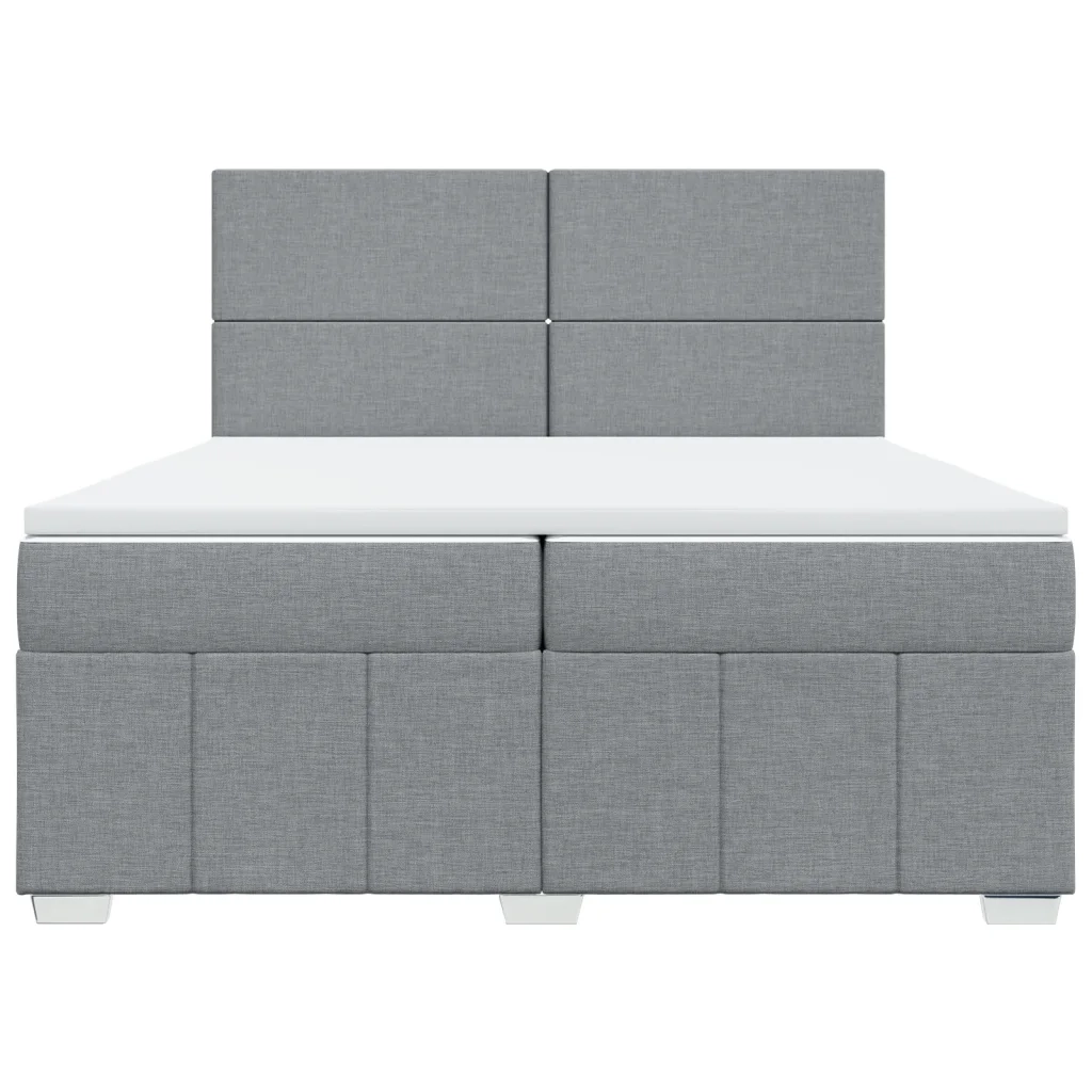 Giroletto a Molle con Materasso Grigio Chiaro 200x200cm Tessuto