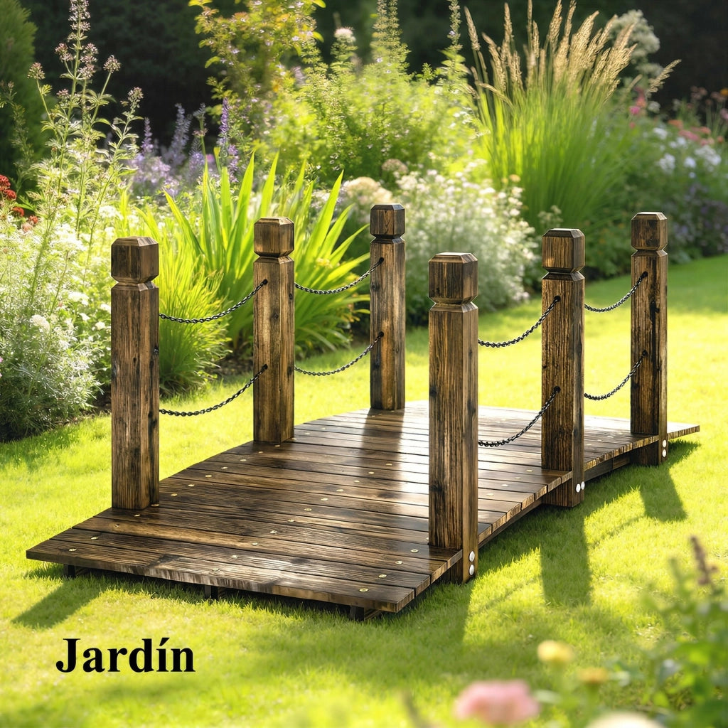 Ponte da Giardino in Legno ¨C zephmum ¨C 1.51 m Effetto Carbonizzato