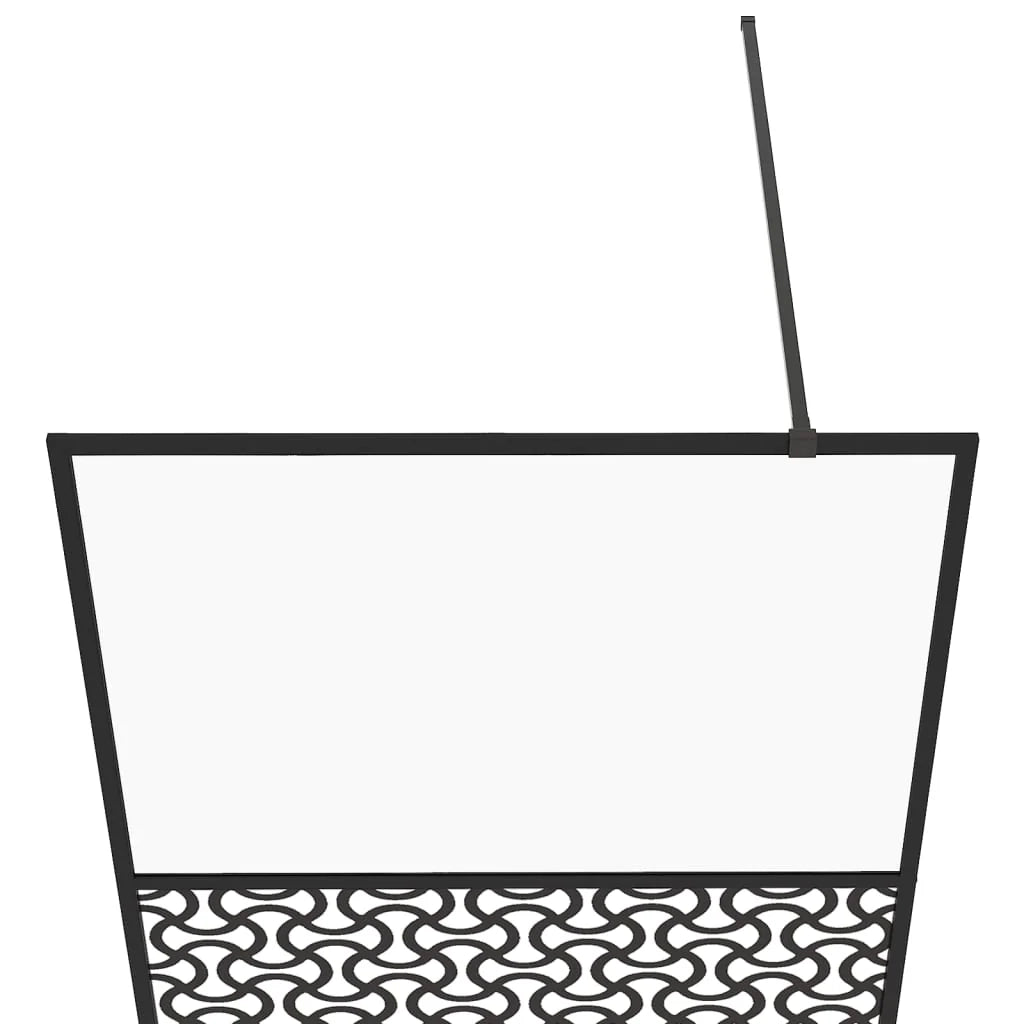 Parete doccia con vetro divisorio per vasca accessorio da bagno box doccia arredamento per la casa ESG trasparente 90 x 195 cm nero 02_0002150