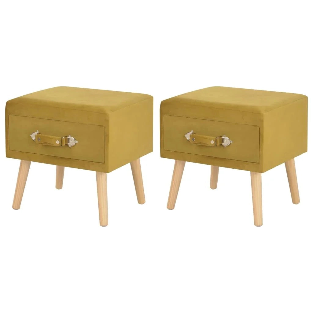 Comodino comodino cassettiera mobili per camera da letto 2 pezzi 40x35x40 cm velluto senape 1402048