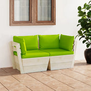 Divano da Giardino a 2 Posti su Pallet con Cuscini Legno Abete cod mxl 43990