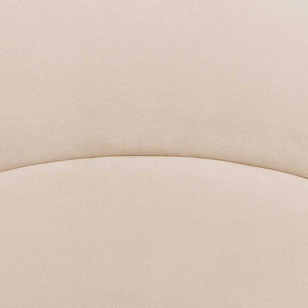 Letto con Contenitore in Velluto beige, Misura Singola 90 x 200 cm Design Minimalista Retro con Testiera a Mezza Luna