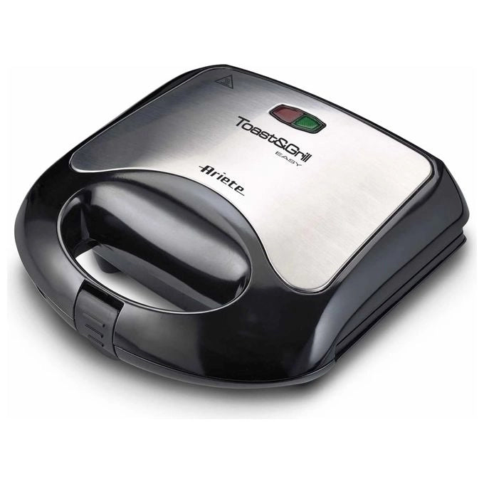 Ariete 1980 Piastra per Panini - Toast & Grill Easy - Griglia elettrica con coperchio - Sandwich maker - Hot dog - Hamburger