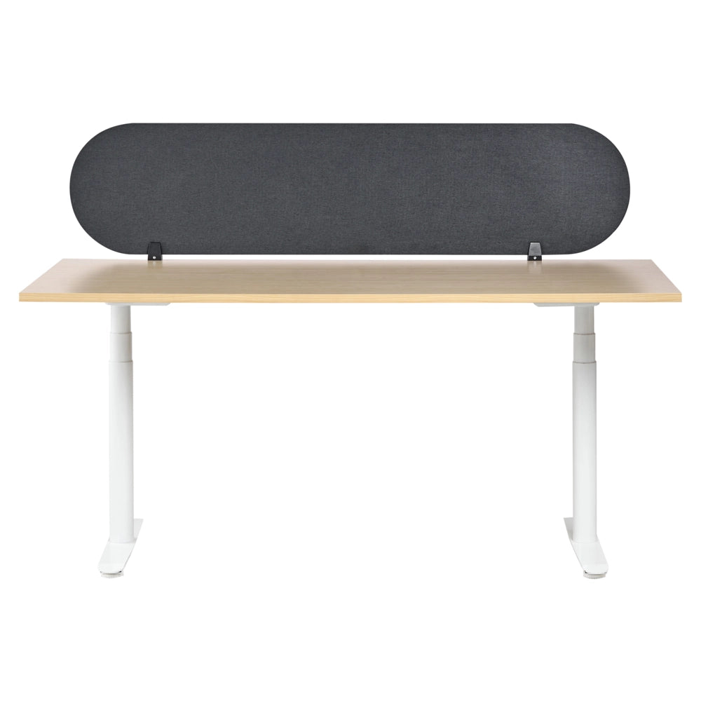 Pannello divisorio grigio scuro in tessuto PET Board 160 x 40 cm Schermo acustico Morsetti di montaggio modulari Casa Ufficio