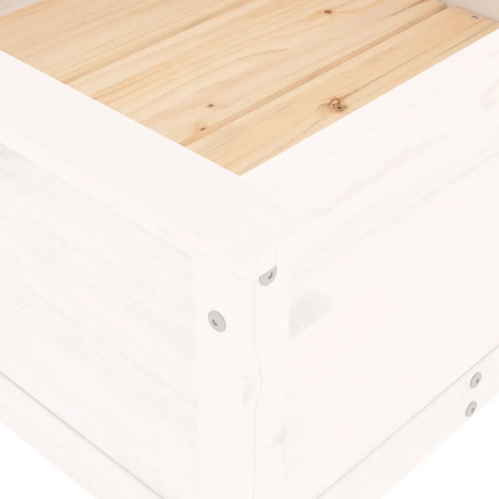Fioriera da Giardino Bianca 82,5x82,5x39cm Legno Massello Pino 825297