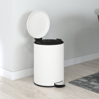 Pattumiera a Pedale 20 Litri 36x30x44,5 cm con Chiusura Silenziosa in Metallo e PP Crema