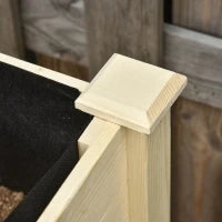 Letto per Orto Rialzato in Legno con Rotelle e Ripiano Inferiore, 118x55x83cm, Legno Naturale