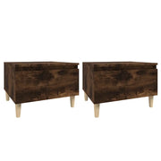 Tavolini 2 pz | Tavolo laterale Rovere Fumo 50x46x35cm in Legno Multistrato