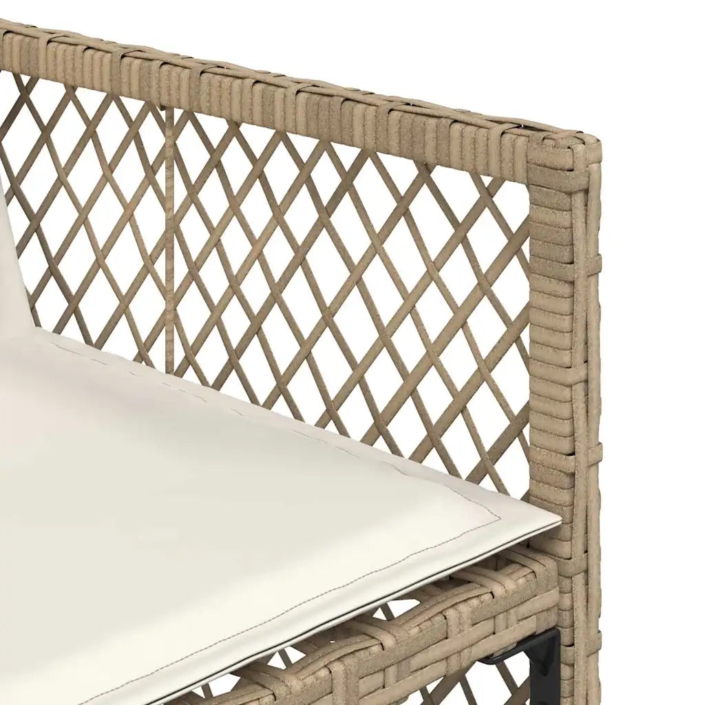 Set da Pranzo da Giardino 13 pz con Cuscini Beige in Polyrattan 3210766