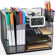 Organizzatore per scrivania 4 livelli, Dossier organizzatore ripiegabile, Cassettiere per riviste, Scrivania con contenitore, Adatto per l'archiviazione di documenti sulla scrivania
