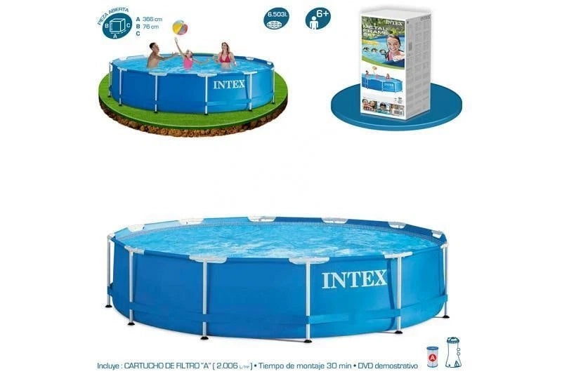 Piscina Fuoriterra Metal Frame Rotonda Pompa Filtro 2006 L H