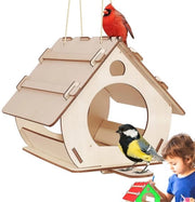 Casa alimentare in legno per appeso, casa per uccelli da decorare, casa alimentare per uccelli piccoli, cassette per nidi, case per uccelli, casa alimentare per scoiattoli, casa alimentare per uccelli appesi (grande)