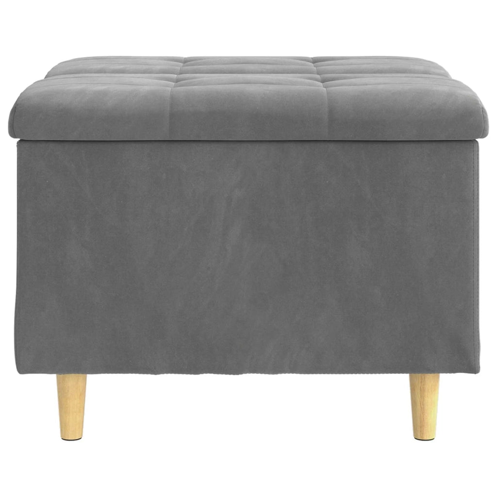 Pouf contenitore Grigio scuro 60 x 60 x 45 cm Velluto 876826