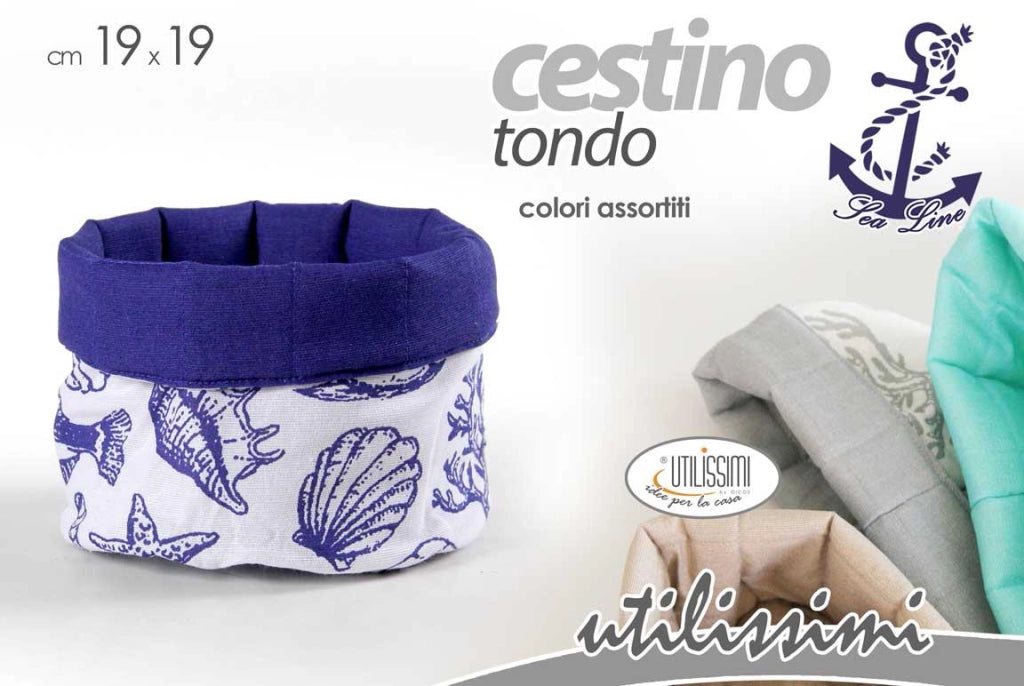 CESTINO TONDO IN COLORAZIONE ASSORTITA DIMENSIONI 19X19CM