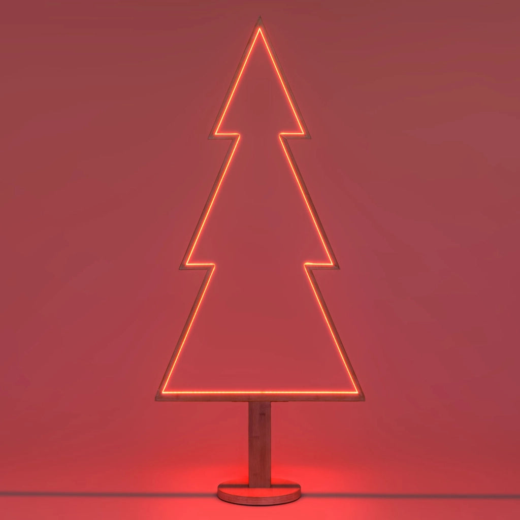 Albero Abete H170cm SMART RGBWW DLW Legno Sbiancato Luci di Natale