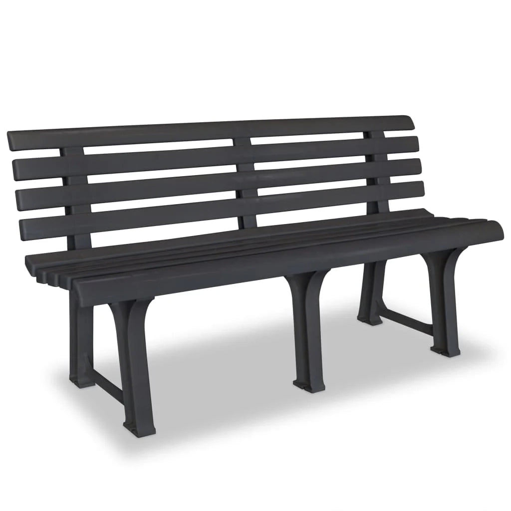 Panca da giardino mobili da esterno terrazza 145,5 cm plastica antracite 02_0011243