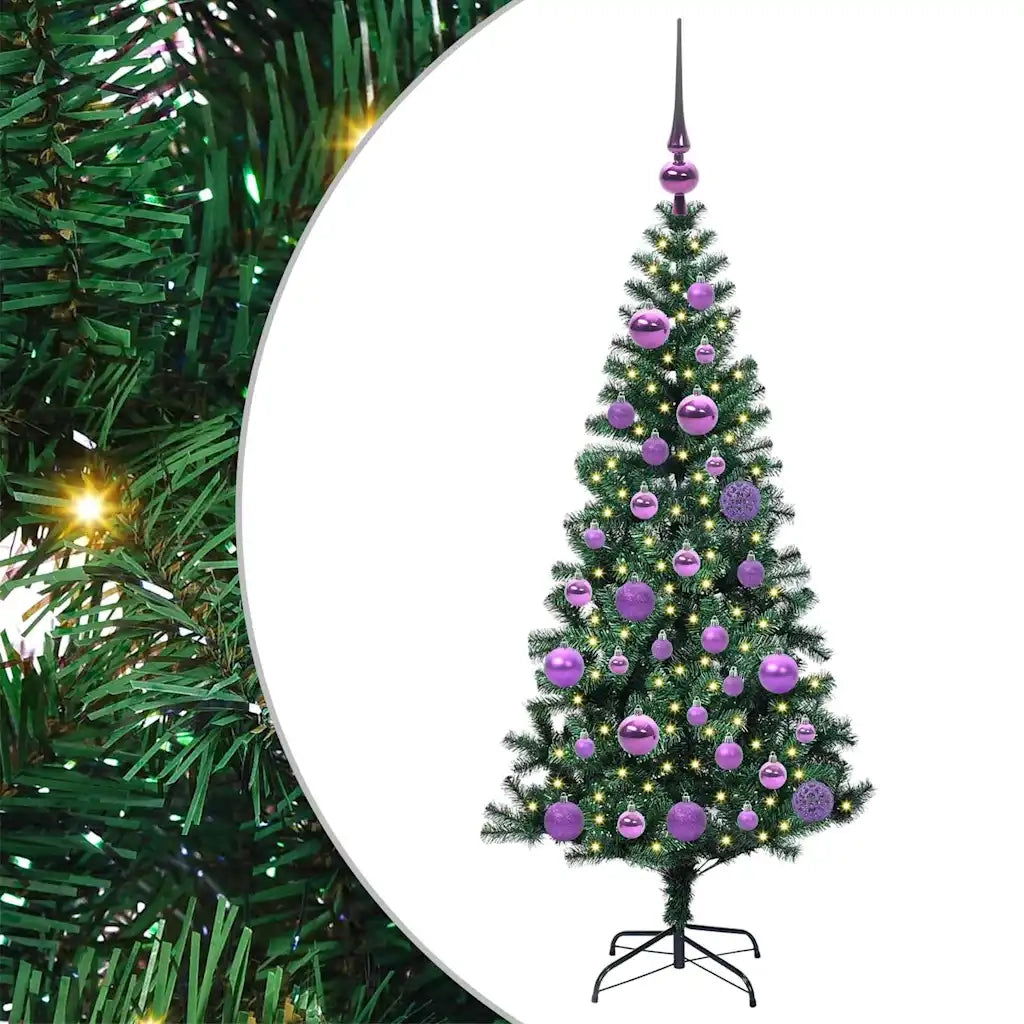 Albero di Natale Artificiale-Albero Natalizio con luci integrate Verde 120 cm 967377
