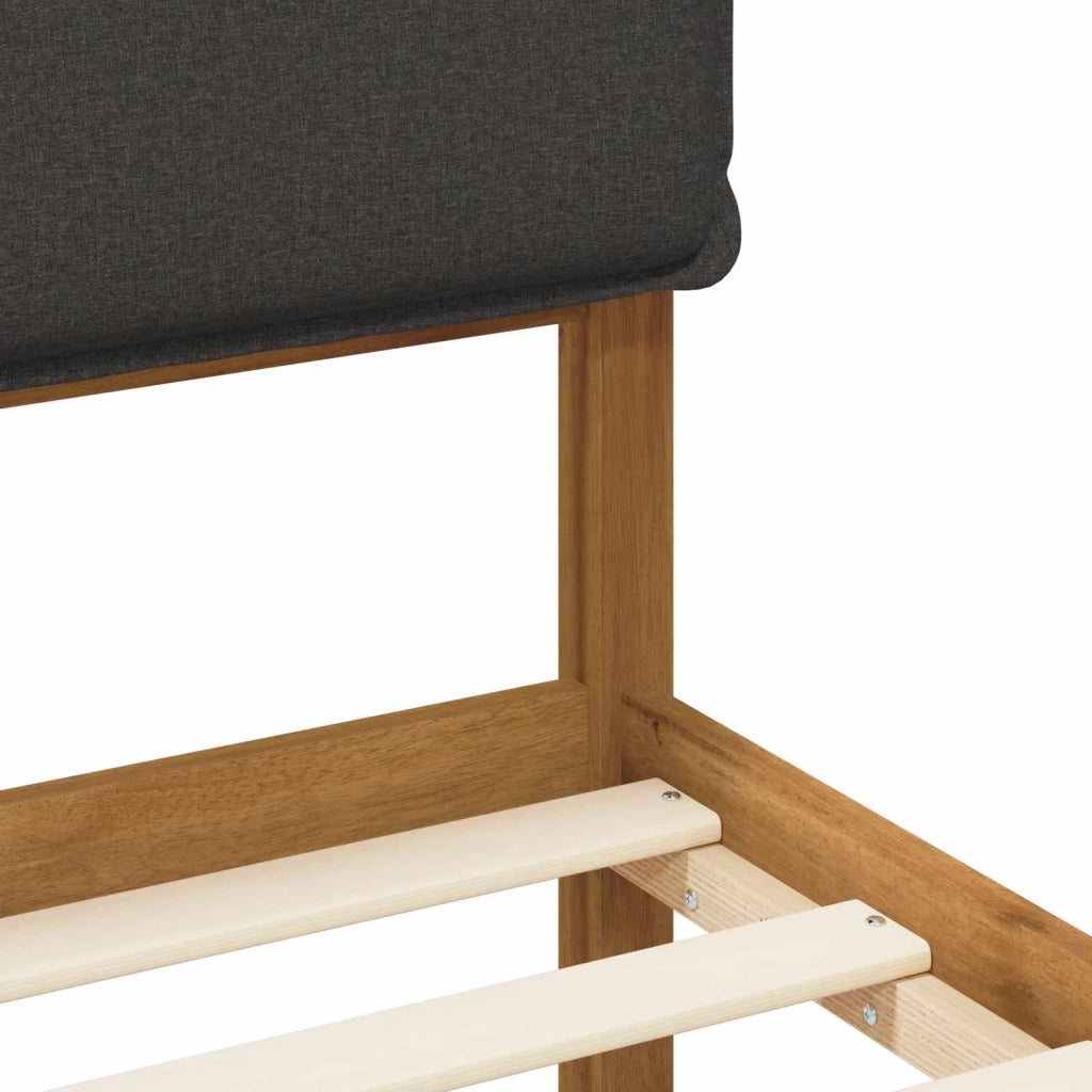 Letto con Testiera Rivestita Naturale e Grigio Scuro 903905