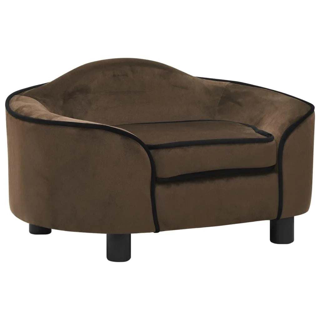 Divano per cani 67 cm peluche marrone 02_0000182