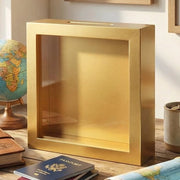 Cassa di risparmio in legno - Cassetto decorativo - Contenitore trasparente per denaro - Cassa di risparmio per regali in denaro - 15 x 15 x 5 cm - Creativo e multifunzionale