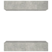 Mobili TV 4 pz | Armadietto TV | Mobile Porta TV Grigio Cemento 80x30x30 cm in Legno Multistrato
