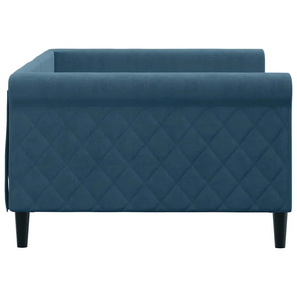 Letto da Giorno Blu 100x200 cm in Velluto