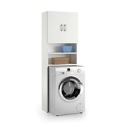 Agar, Armadio Multiuso 2 Ante 3 Ripiani Made in Italy, 65x195h cm Bianco