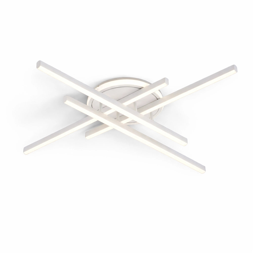 Plafoniera LED Moderna 45W Design Geometrico Bianco CCT Switch 3000K 4000K 6500K 3600 Lumen Soffitto Interno