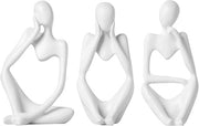 Ornamenti di scultura in tre pezzi, figura pensierosa, arte astratta, mini scultura pensierosa decorazione, insieme di sculture per abitazione, soggiorno, camera da letto, libreria, ufficio, scrivania, decorazione