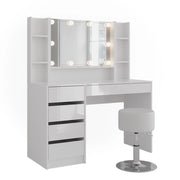 Vicco Tavolo da toeletta Bianco/bianco lucido 119.8 cm 5 parti