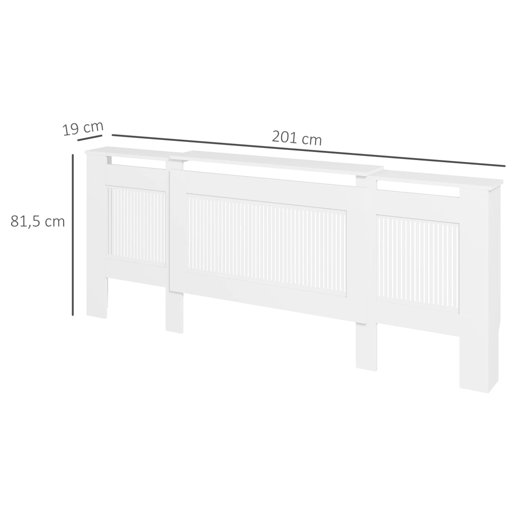Copriradiatore a Lamelle Regolabile ¨C zephmum ¨C MDF Bianco 125-201 cm