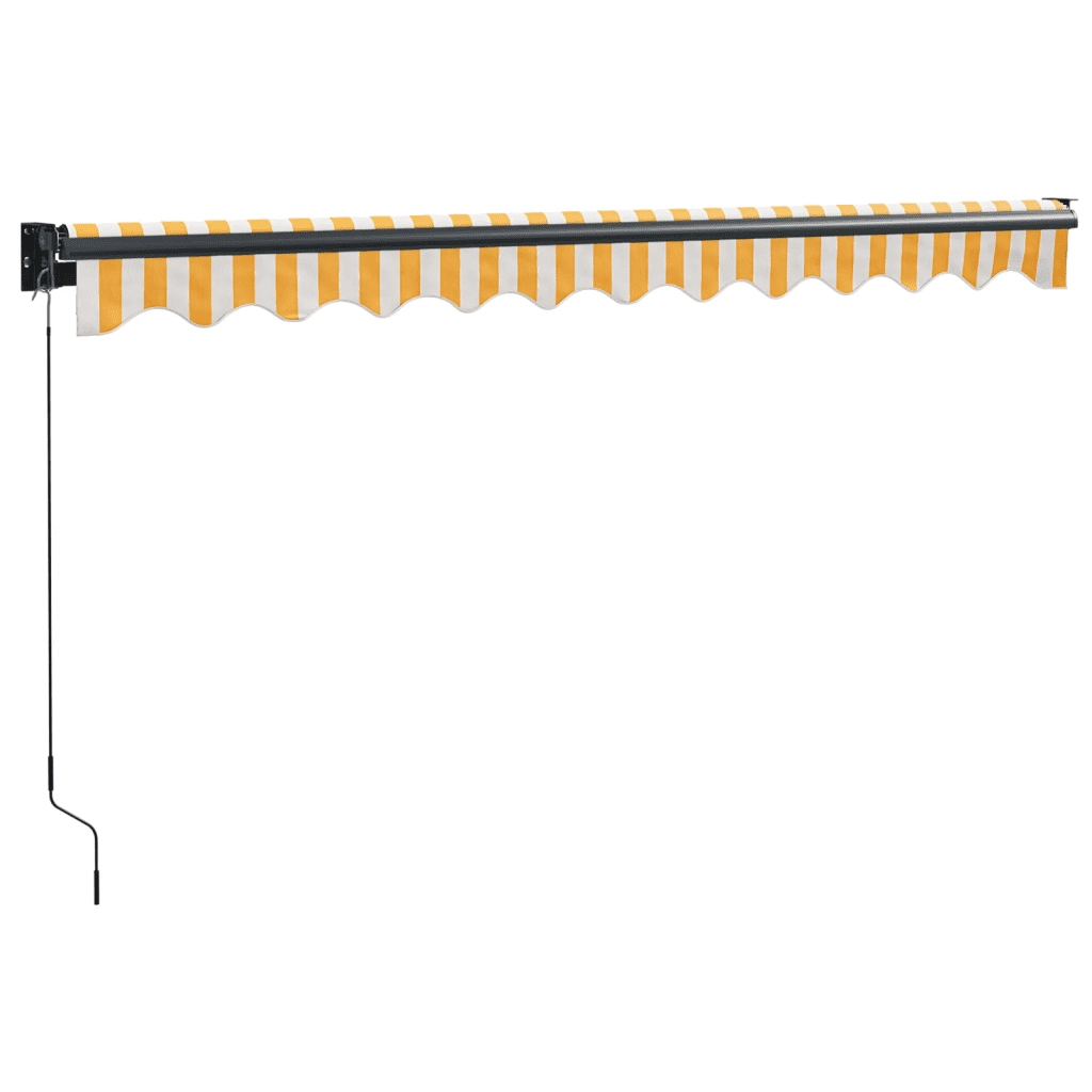 Tenda retrattile-Tenda parasole per balcone Gialla e Bianca 3,5x2,5 m Tessuto e Alluminio 148964
